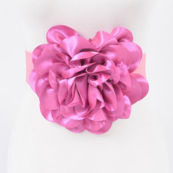Satin Big Flower Elastic Belt - Picture 6 of 9